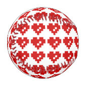 ピクセルハート8ビットラブ 野球ボール (正面左)