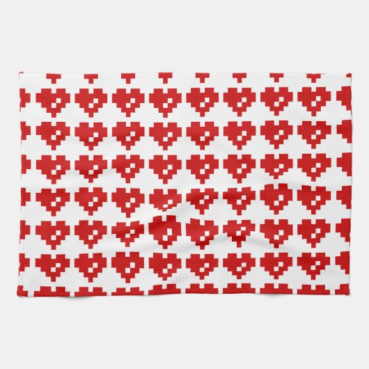 ピクセルハート8ビット愛 キッチンタオル (横)