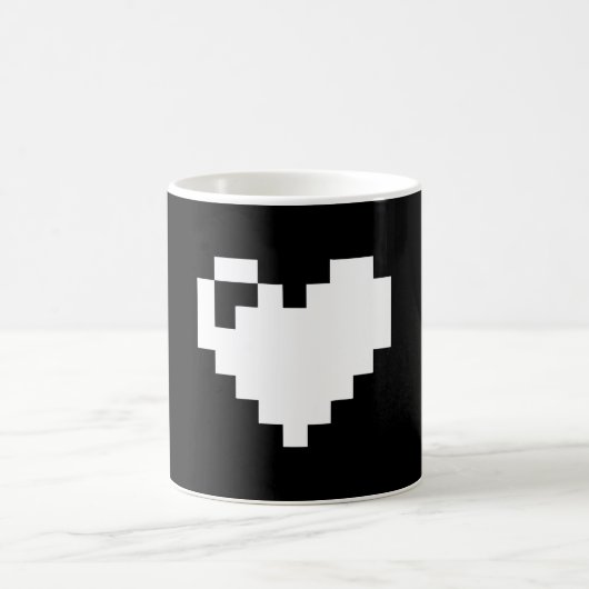 ピクセルハート8ビット コーヒーマグカップ (中央)