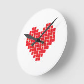 ピクセルハート ラウンド壁時計 (傾斜)