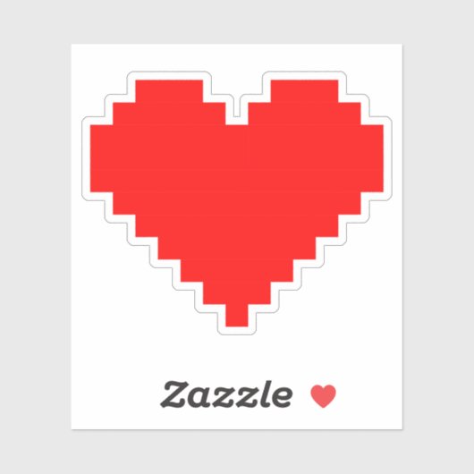 ピクセルハート-レトロゲーミングステッカー シール (シート)