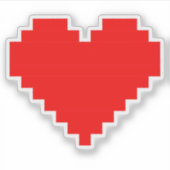 ピクセルハート-レトロゲーミングステッカー シール (正面)