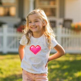 ピクセルハート Y2K キュート 幼児用Tシャツ トドラーTシャツ