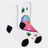 ピクセルハートTシャツ – レトロ愛モダン、Vibes ソックス (右)