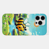 ピクセルバズ：晴れた牧草地の冒険 iPhoneケース (裏面横)