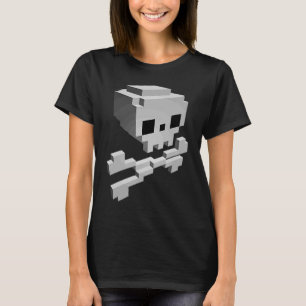 ピクセルパイレーツスカル&クロスボーンズジョリーロジャー Tシャツ