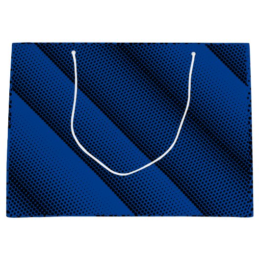 ピクセルパターン08.B.w青BG ラージペーパーバッグ (正面)