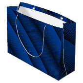 ピクセルパターン08.B.w青BG ラージペーパーバッグ (裏面アングル)