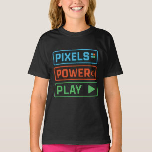 ピクセルパワープレイTシャツ - キッズ用ゲーミングTシャツ Tシャツ