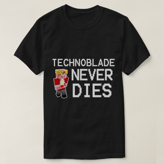 ピクセルヒーローは決して死なないデザイン Tシャツ (デザイン正面)