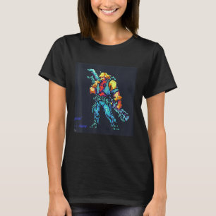 ピクセルヒーロー(90年代のレトロビデオゲームピクセルスタイルアート) Tシャツ