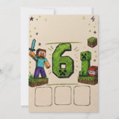 ピクセルブロックの誕生日 招待状 (裏面)