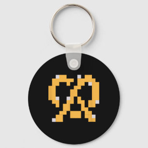 ピクセルプレッツェル 80年代ビデオゲーム ハロウィングループ キーホルダー