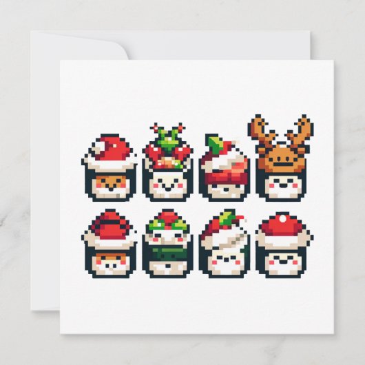 ピクセルホリデーすし – フェスティバル8-Bit Art 招待状 (正面)