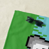 ピクセルマッシュルーム牧草地ビーチタオル ビーチタオル (インサイチュ)