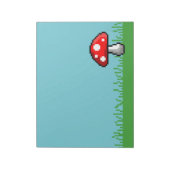ピクセルマッシュルーム牧草地メモ帳 ノートパッド (回転)