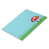 ピクセルマッシュルーム牧草地メモ帳 ノートパッド (アングル)