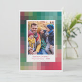 ピクセルモダングラデーショカラフルンクリスマスフォト シーズンカード (スタンド正面)