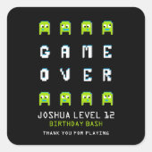 ピクセルモンスターのエイリアンのパーティー上のゲームは感謝していしています スクエアシール (正面)