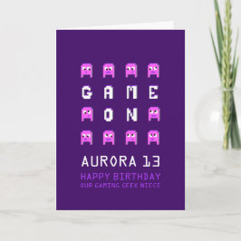 ピクセルモンスターズのゲームのゲーマー姪の13歳の誕生日 カード