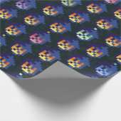 ピクセルランタン夜のパターン ラッピングペーパー (角)