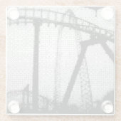 ピクセル乗りガラスのコースター ガラスコースター (裏面)