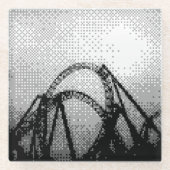 ピクセル乗りガラスコースター ガラスコースター (正面)