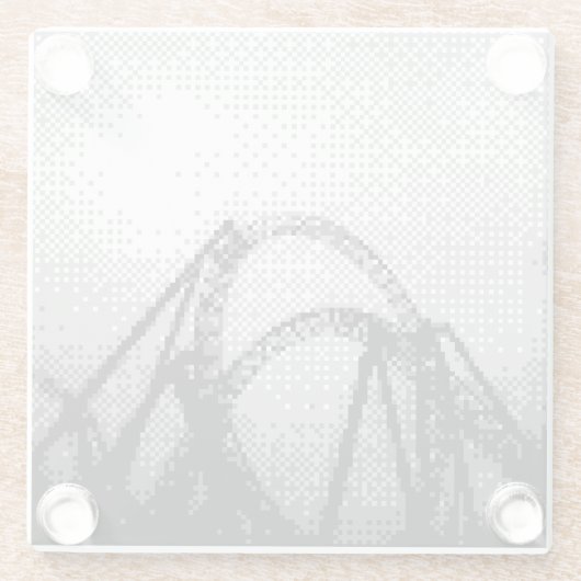 ピクセル乗りガラスコースター ガラスコースター (裏面)