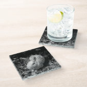 ピクセル化されたウサギのガラスのコースター ガラスコースター (アングル)