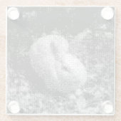 ピクセル化されたウサギのガラスのコースター ガラスコースター (裏面)