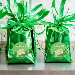 ピクセル化されたケーキありがとうサークルシール ラウンドシール