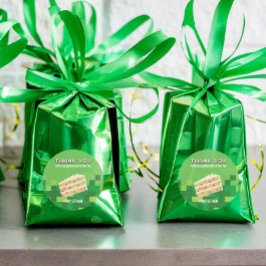 ピクセル化されたケーキありがとうサークルシール ラウンドシール