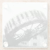 ピクセル化されたスピントリーグラスコースター ガラスコースター (裏面)