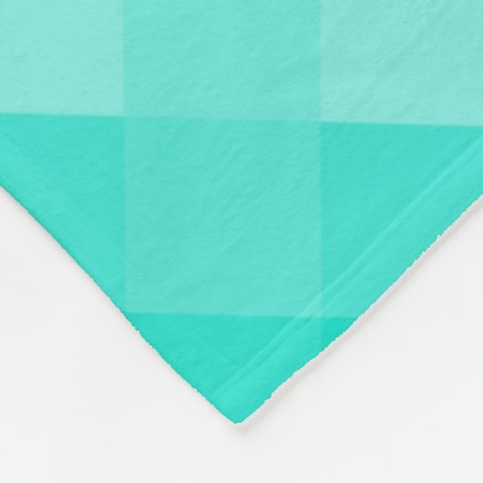 ピクセル化されたターコイズ繰り返しパターンの濃淡 フリースブランケット (角)