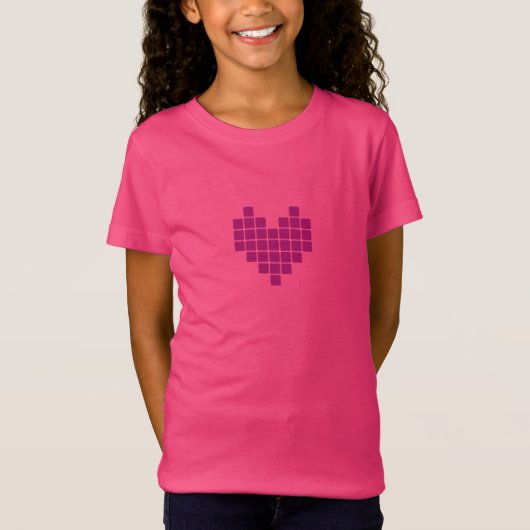 ピクセル化されたハート Tシャツ (正面)