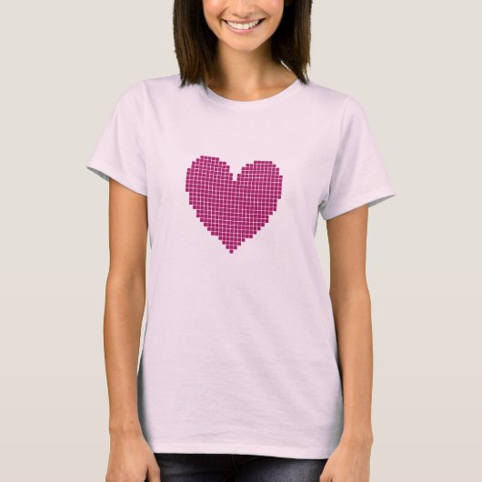 ピクセル化されたハート Tシャツ (正面)