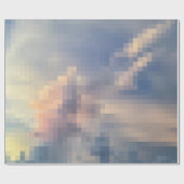 ピクセル化されたピンクと青の雲のラッピング紙 ラッピングペーパー (フラット)