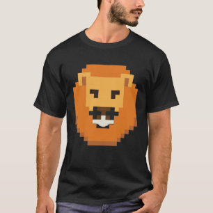 ピクセル化されたライオンの頭イラストレーションキングオブザジュン Tシャツ