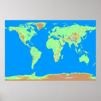 ピクセル化された世界地図 ポスター