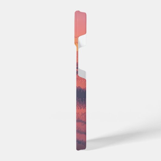ピクセル化された夕日 iPhoneケース (左側面)