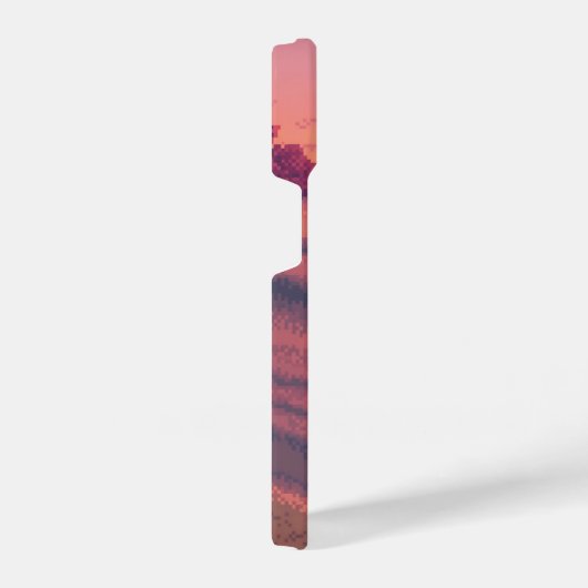ピクセル化された夕日 iPhoneケース (右側面)