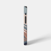 ピクセル化された山の景色 iPhoneケース (左側面)