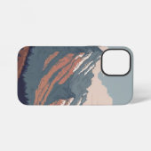 ピクセル化された山の景色 iPhoneケース (裏面横)