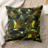 ピクセル化された抽象芸術の黒い六角形 クッション (ブランケット)