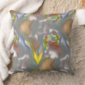 ピクセル化された抽象芸術スケッチが染色されたグレーに浸された クッション (ブランケット)