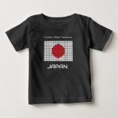 ピクセル化された日本の国旗 ベビーTシャツ (正面)