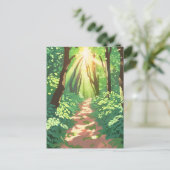 ピクセル化された森の楽園 ポストカード (スタンド正面)