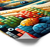 ピクセル化された海 ポスター (角)