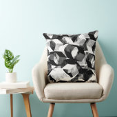 ピクセル化された白黒の六角形 クッション (椅子)