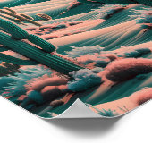 ピクセル化された砂漠オアシス ポスター (角)